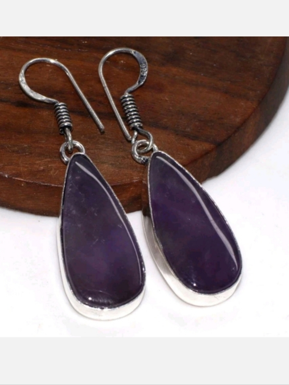 Amethyst Gemstone Jewelry 925 Sterling Silver Handmade Drop Dangle Earrings